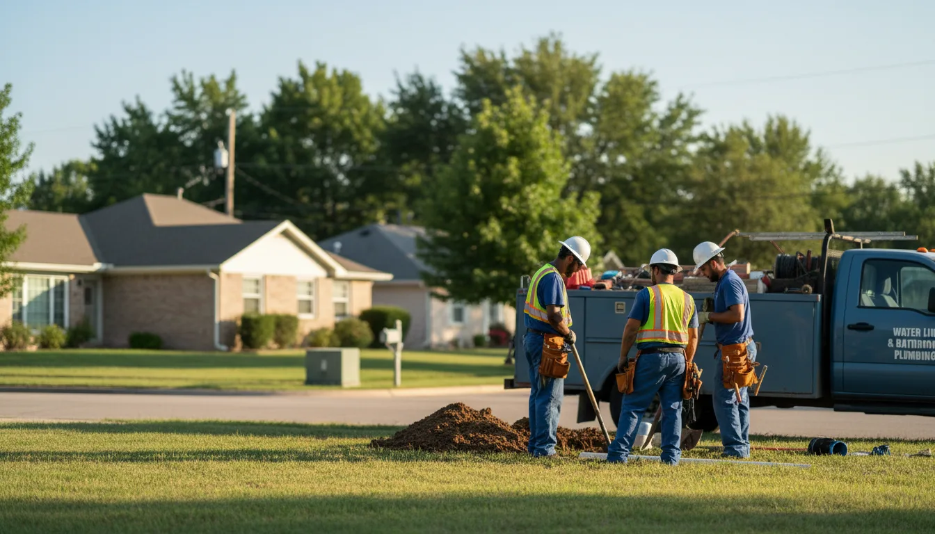 Residential water line and bathroom plumbing service in South Vienna, OH